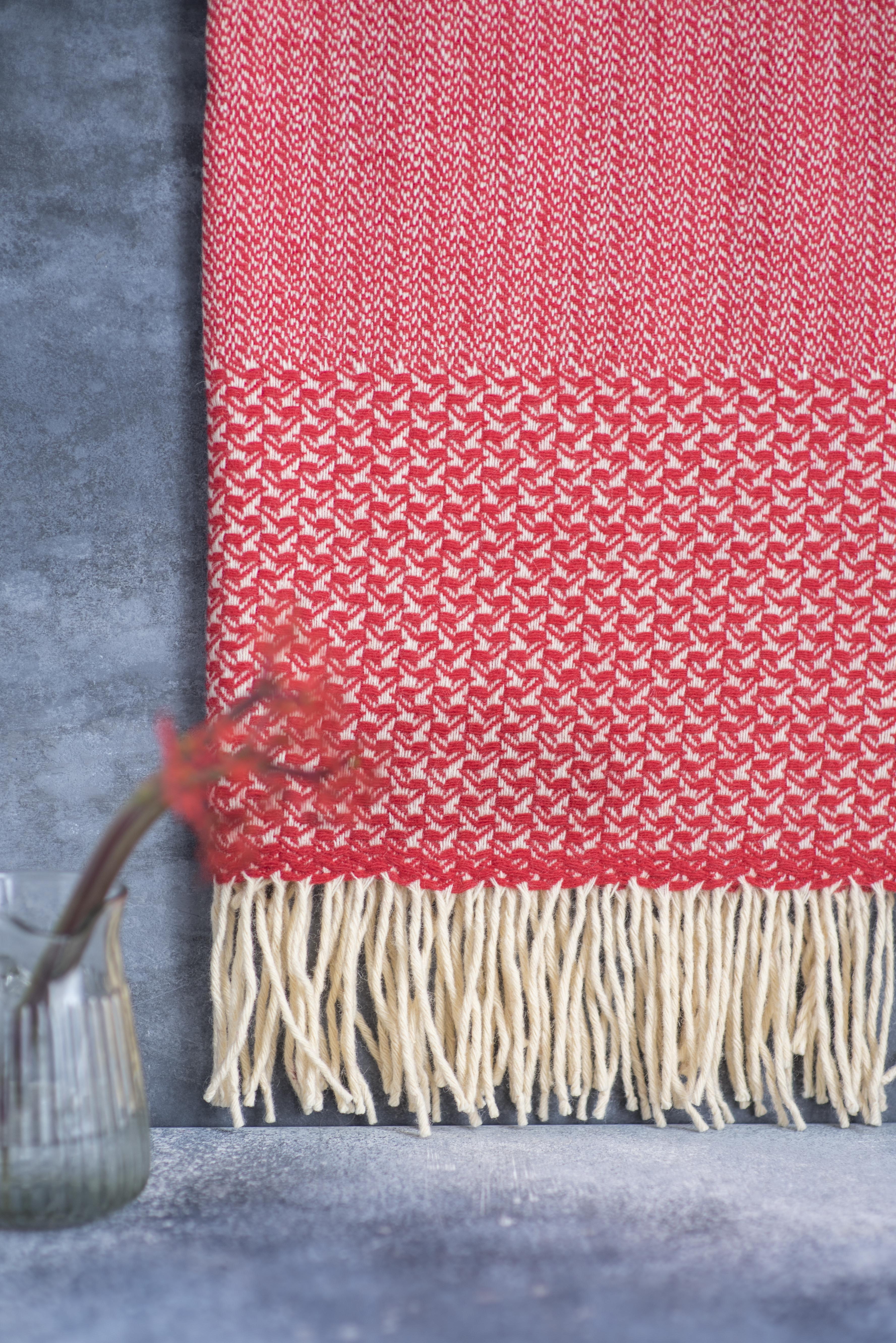 Plaid en laine rouge