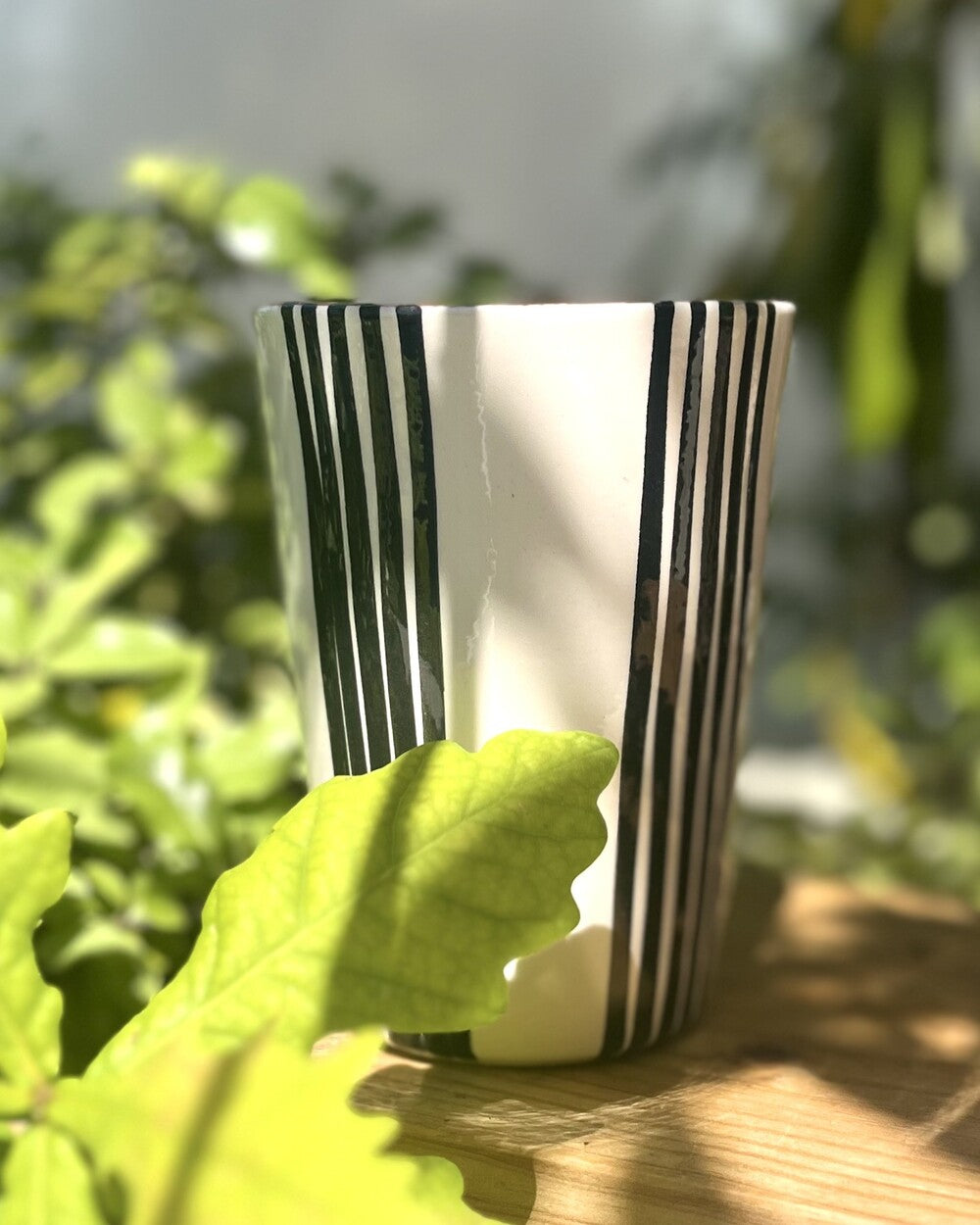 Maxi tasse bloc rayures noires