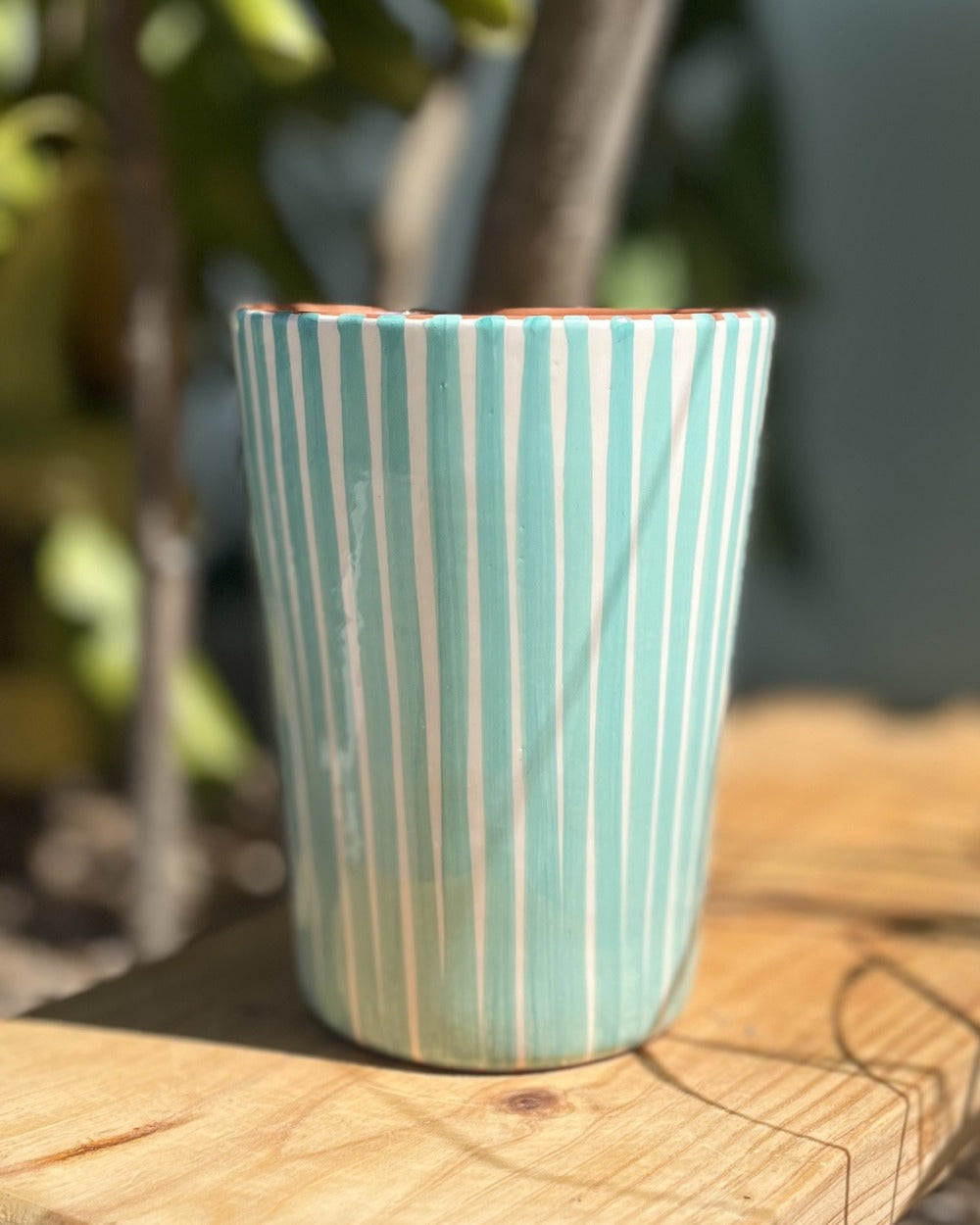 Maxi tasse fines rayures aqua