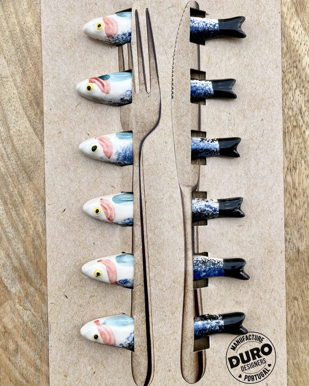 Set of 6 Ceramic Sardine Knife Rests
