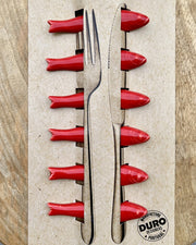 Set 6 porte-couteaux sardine rouge