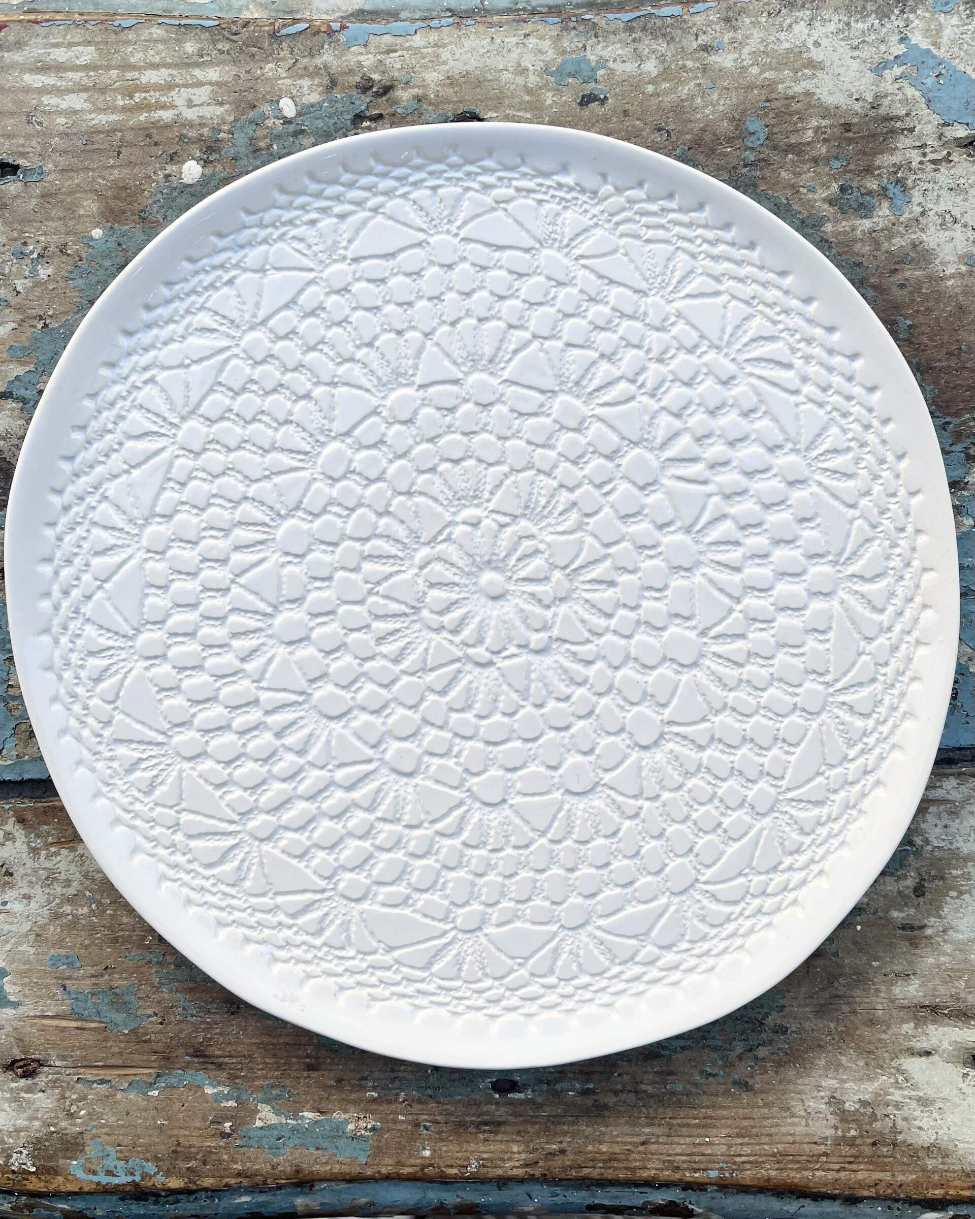 Assiette dessert Dentelle blanc