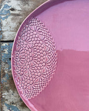 Assiette Dentelle n°2 rose