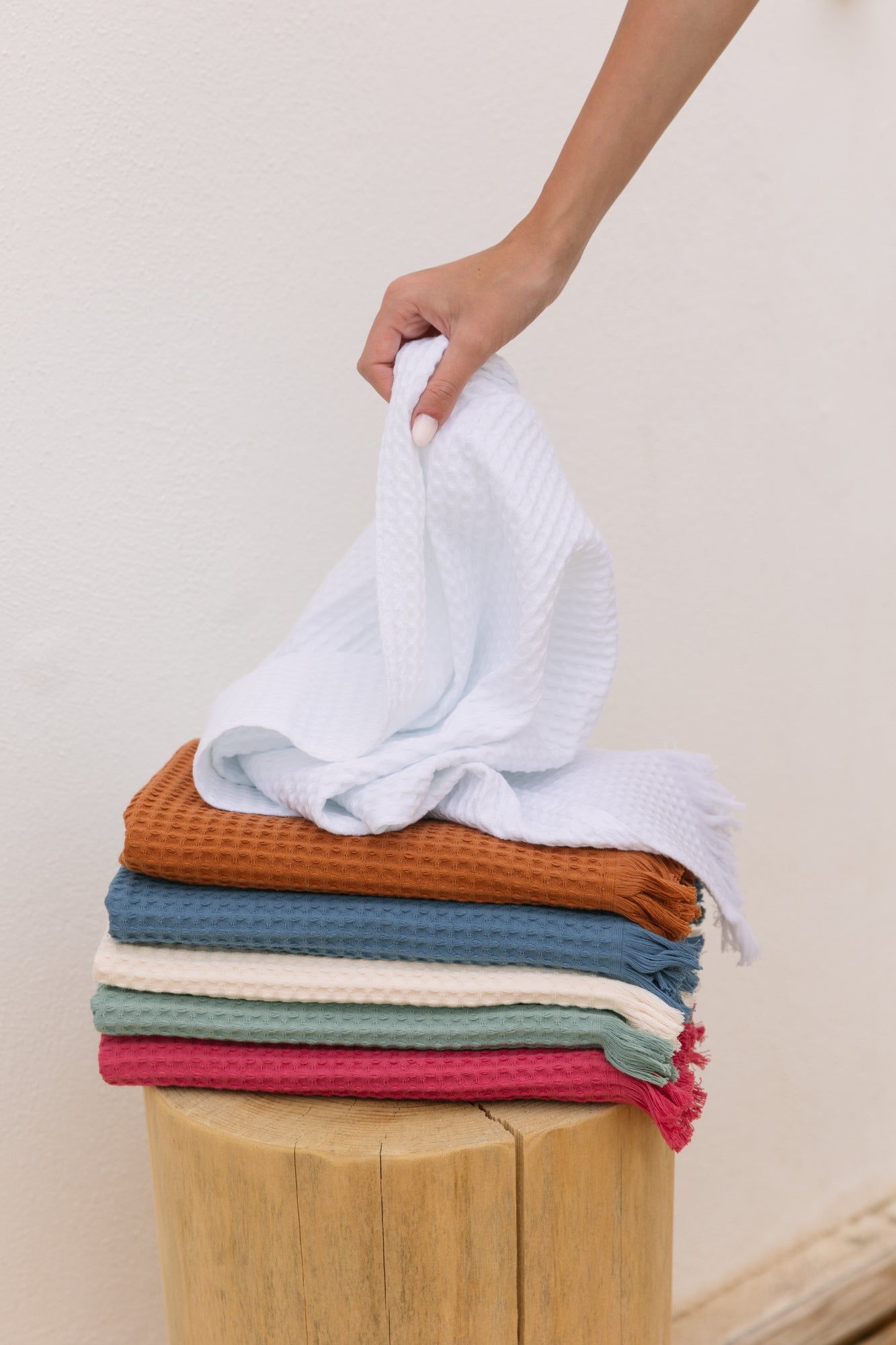 Honeycomb cotton bath towel