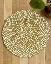 Set rond jaune et blanc