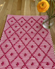Tapis Amelia rose et blanc (50 x 100)