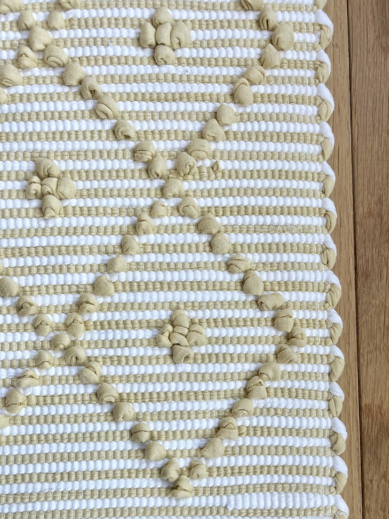 Tapis Amelia vanille et blanc (50 x 100)