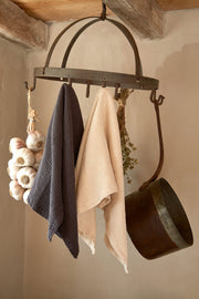 Anthracite honeycomb tea towel