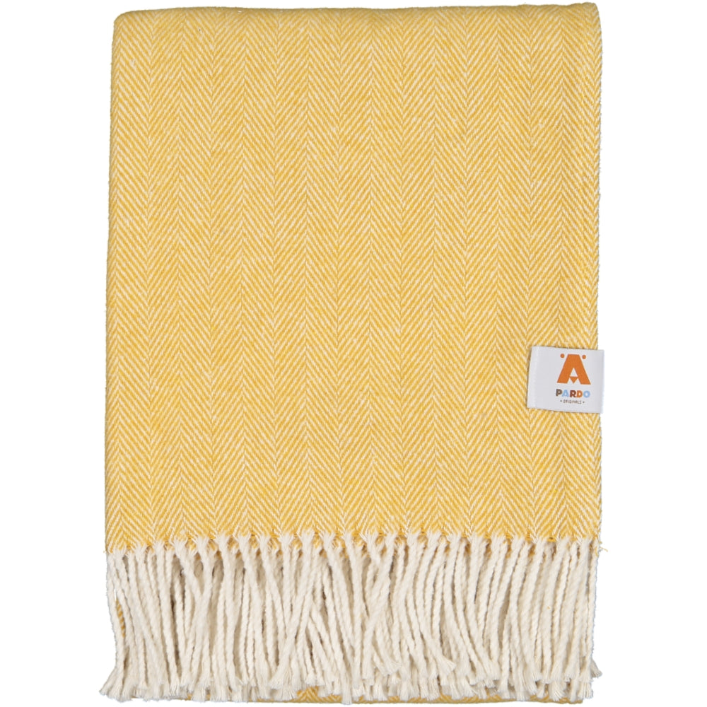 Plaid XL en coton jaune