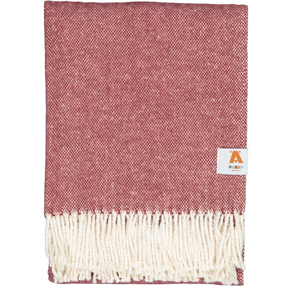 Plaid XL en coton bordeaux