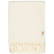 Plaid en coton chevron écru